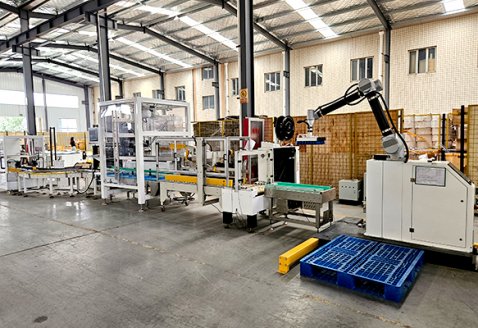 小袋食品蜘蛛手裝箱協(xié)作機(jī)器人碼垛包裝線(xiàn)